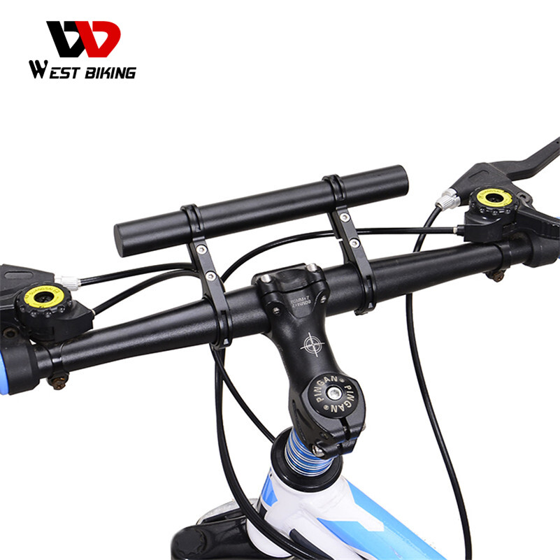 WEST BIKING Bicycle Handlebar Extender 25.4/31.8MM Cycling Bike Frame Double Extension Mount Holder Bicycle Accessories For Bike Light Computer Bell Bicycle Holder
