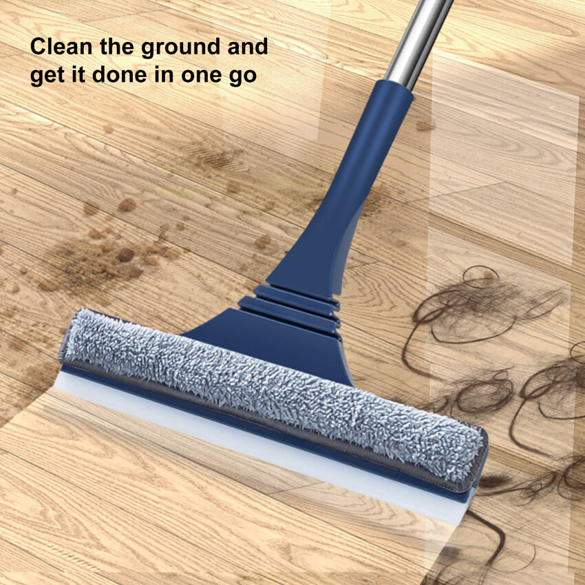 2 In 1 Window Mesh Screen Brush Window Cleaner Magic Broom Wiper Telescopic Long Handle Window Mop Squeegee Wiper Cleaning Tool