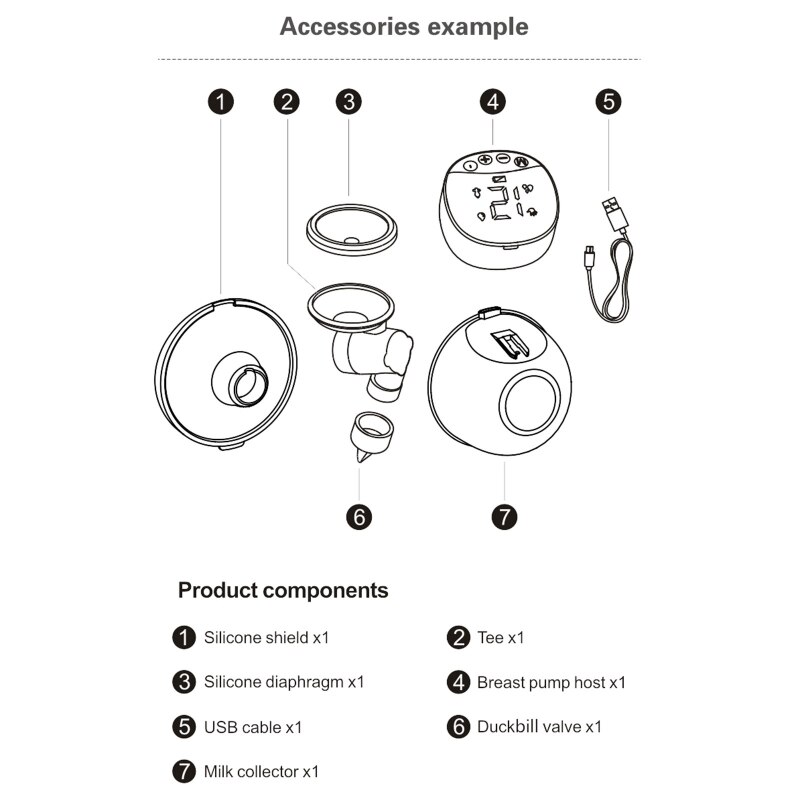ZZOOI Electric Breast Pump Battery Powered Multi-modes Combination for Multifunction Breastfeeding Can Be Worn in-Bra N1HB