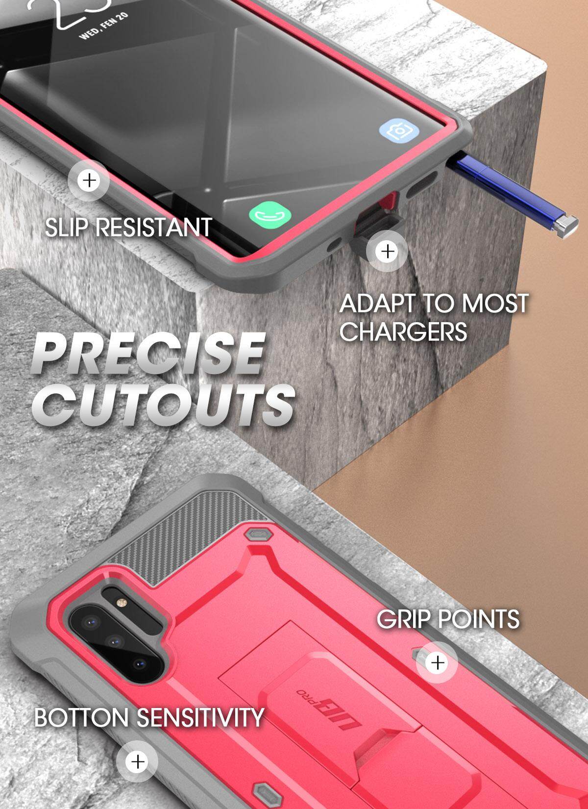 Cho Samsung Galaxy lưu ý 10 trường hợp SUPCASE ubpro toàn thân gồ ghề chống sốc Trường hợp với bao da & chân đế mà không cần miếng bảo vệ màn hình