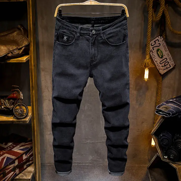 mens black stretch denim jeans