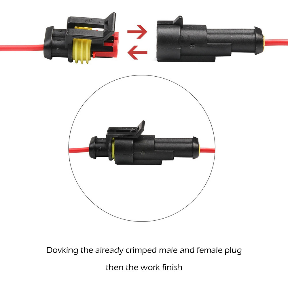 300PCS Dây Điện Giắc Kết Nối 1-4 Pin Way Không Thấm Nước Thiết Bị Đầu Cuối Cầu Chì Lưỡi