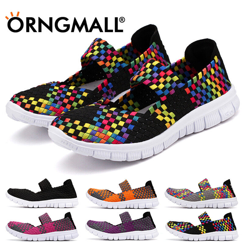 ORNGMALL Phụ Nữ Giày Phẳng Phụ Nữ Dệt Giày Thời Trang Cá Nhân Dệt Giày