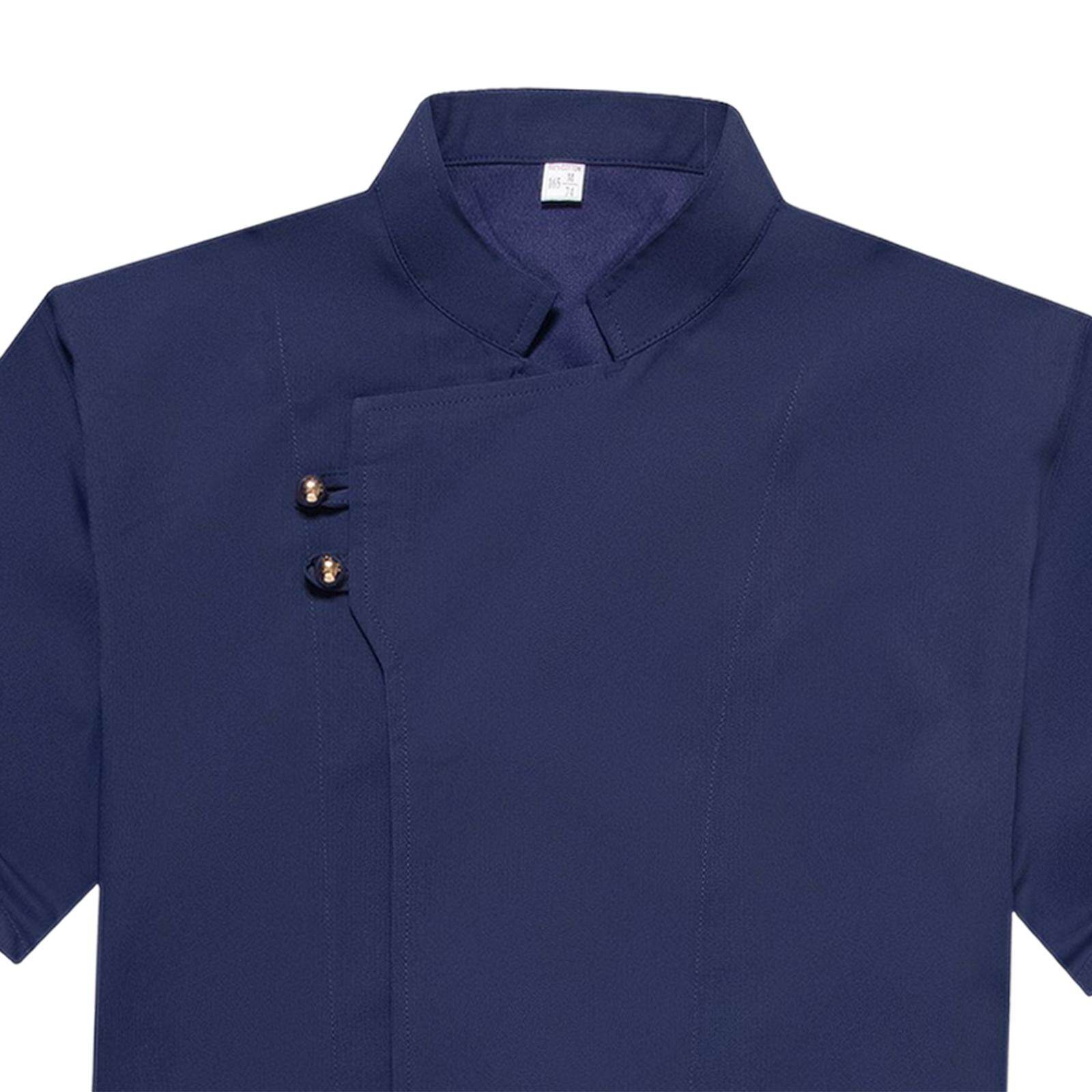 Serbery Short Sleeve Chef Coat Breathable Cool Ventable Mesh Back Not Easy to Pilling Soft Chef Jacket for Restaurants Dessert Shops Men