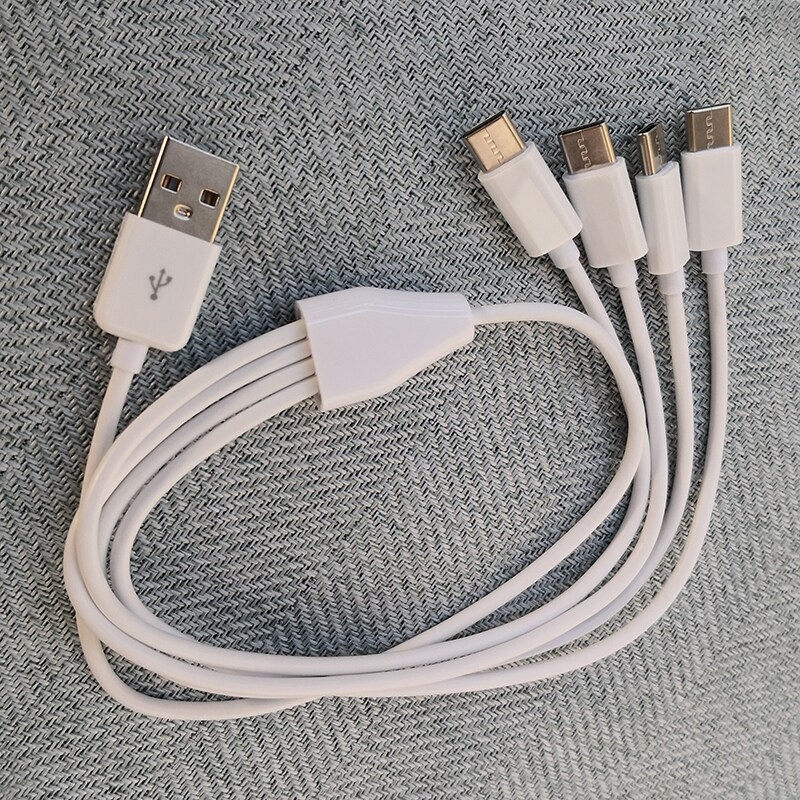 [HOT W] 0.5M 4 Port Type C USB C to USB Splitter Multiple Charging Cable For Smartphone Tablet