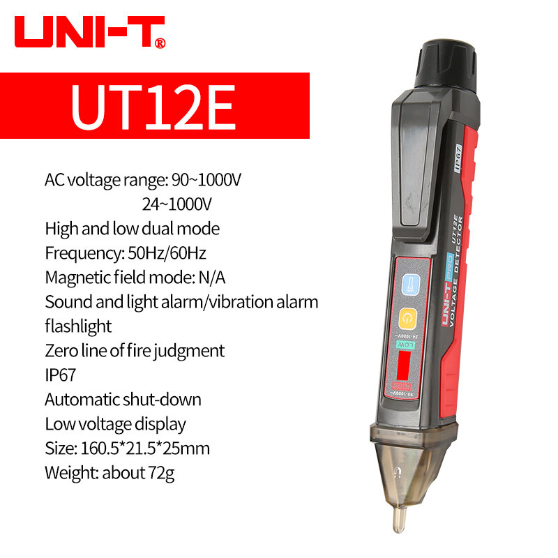 UNIT UT12E UT12M Socket Wall AC Voltage Detector Indicator 24V1000V