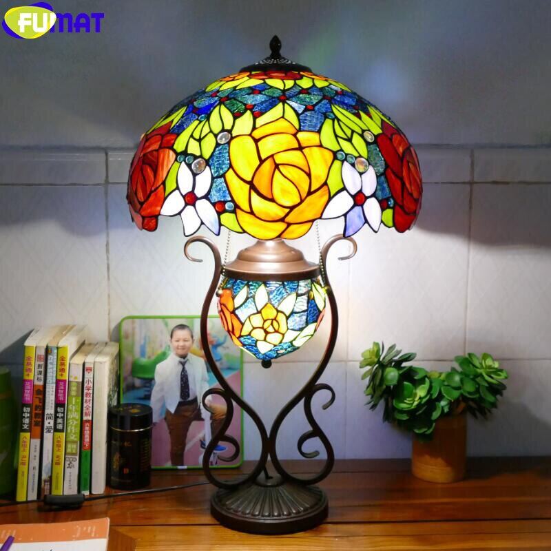 Fumat Style Double Lit Victorian Deco Table Lamp Stained Glass Colorful Lamps 16 Inch Handcraft Art Retro Lighting Lazada Singapore 16 Inch Handcraft Art Retro Lighting, Colorful Desk Lamps