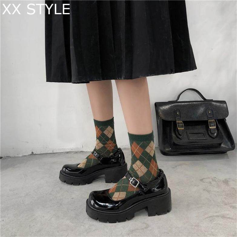 Giày Cao Gót Nữ Lucyever, Giày Da Bóng, Phong Cách Cổ Điển, Xuân Thu Mary Jane Khóa Dây Đeo giá rẻ
