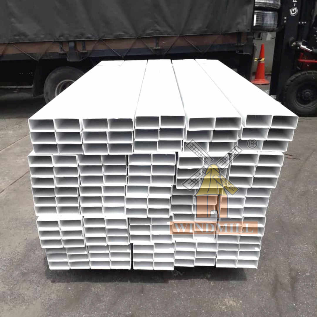 [1.5meter x 2pieces] NFT UPVC Rectangular Square Hydroponic PVC White