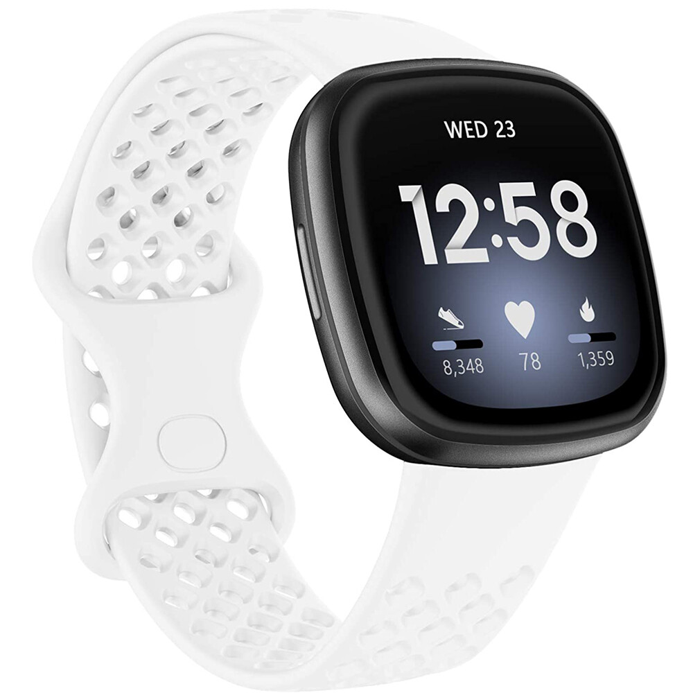Compatible with Fitbit Sense/Fitbit Versa 3 Straps, Soft Breathable Sport Bands Wristbands Accessories with Air Holes for Fitbit Versa 3 Women Men