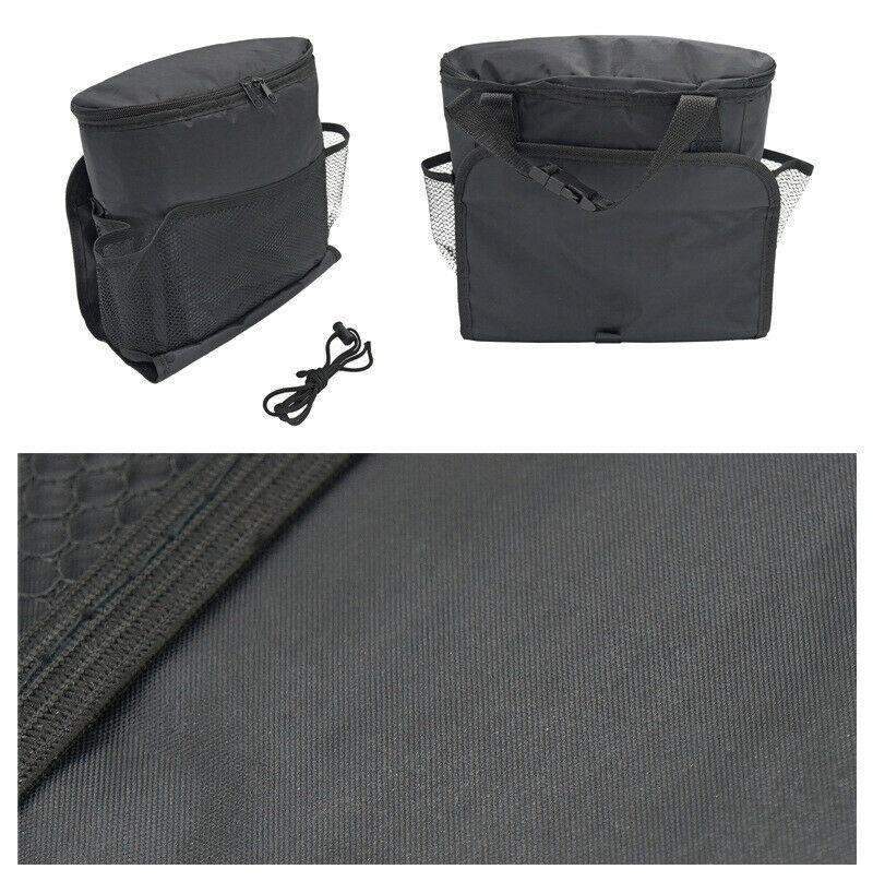 Car Seat Back Multi-Pocket Ice Pack Bag Hanging Organizer Collector Storage Box Car Interior Accessories Black Stowing Tidying