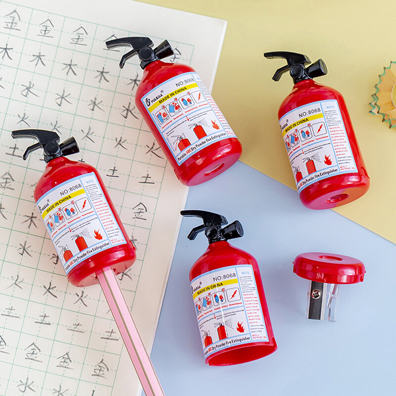 Dragon Creative Fire Extinguisher Shape Pencil Sharpener Single Hole Cutter Student Stationery School Supplies For Kids Prizes Gifts