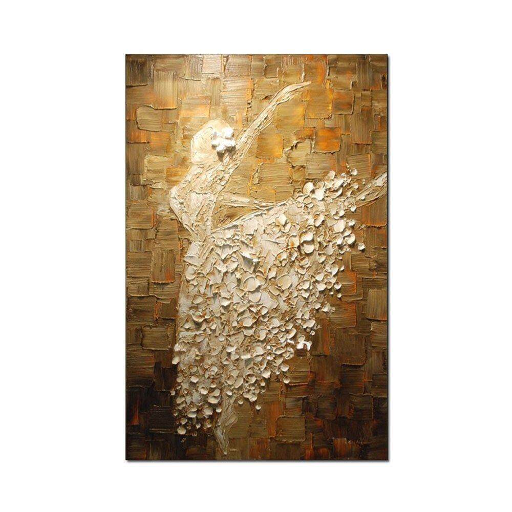 Hand Painted Oil Paintings Rectangle Wall Decoration 3D Abstract Art Pictures