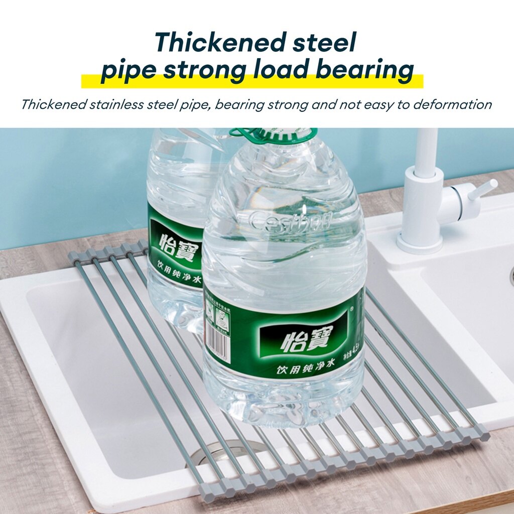 Cnmf bồn rửa nhà bếp bằng thép không gỉ có thể gập lại lưu trữ để ráo bát và giá đỡ bát đĩa
