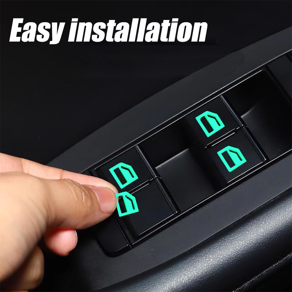 Xe phát quang cửa sổ nhãn dán trên nút cửa công tắc nâng cửa sổ huỳnh quang ban đêm Đề can trang trí nội thất xe hơi phụ kiện ô tô