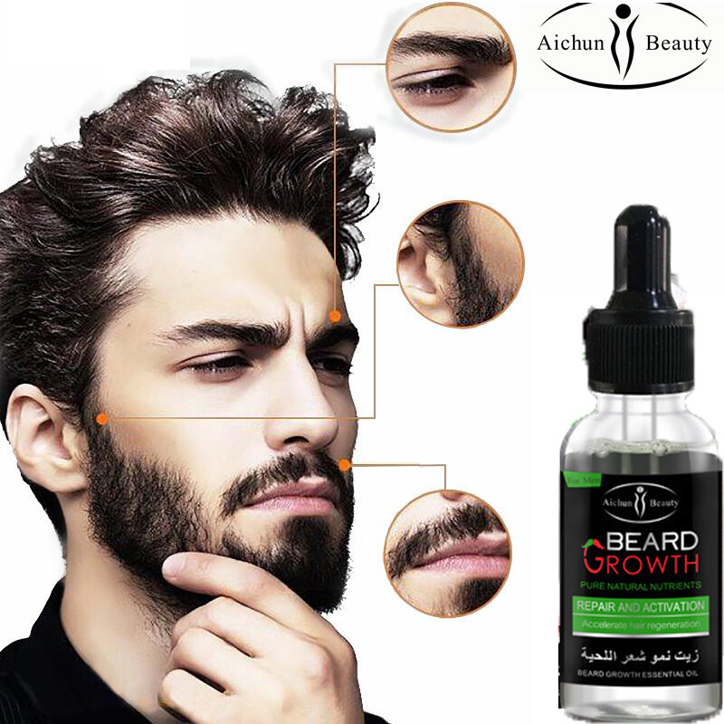 30ml Natural Organic Men Beard Growth Oil Beard Wax balm Hair Loss Products Leave-In Conditioner for Groomed Beard Growth