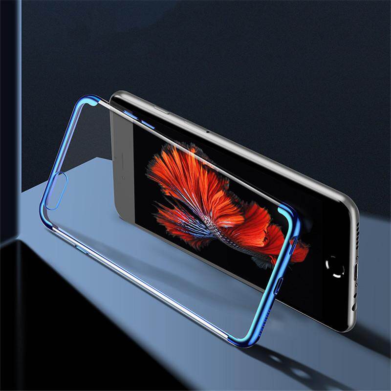 Zeallion For Apple iPhone 6 Plus/6s Plus 5.5  Plating Transparent Ultra Slim Soft TPU Clear Back Case Cover