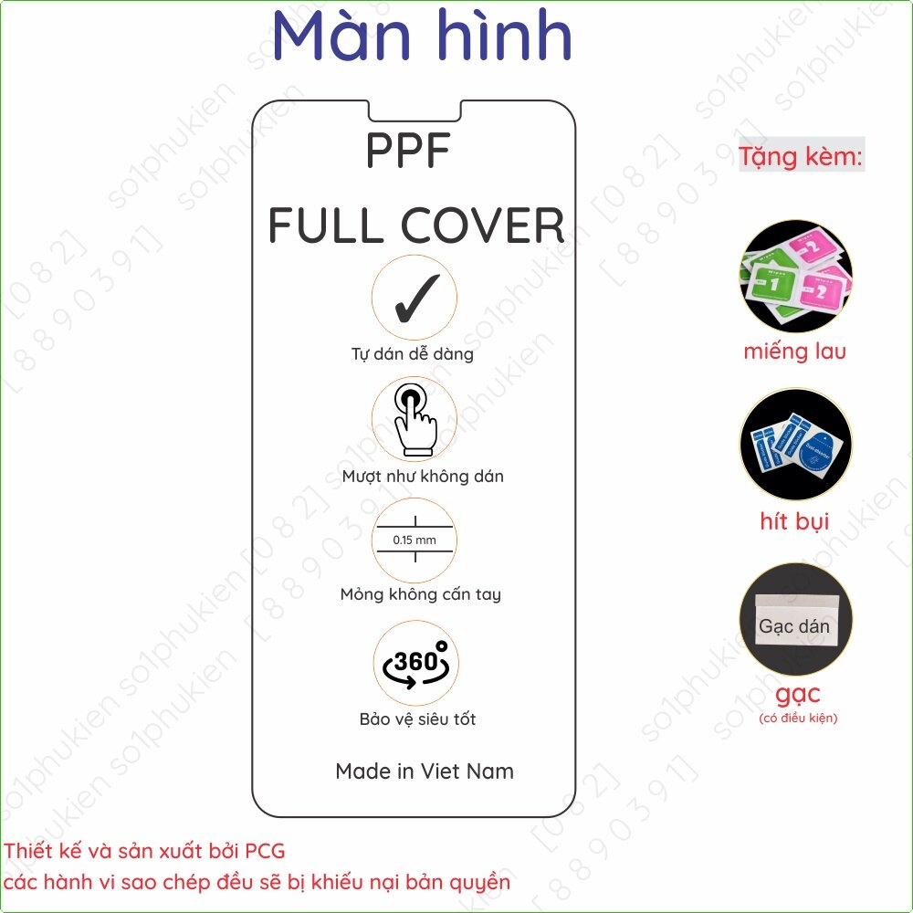 Dán PPF LG G7 màn hình, mặt lưng kèm cam, lưng full viền loại trong, nhám