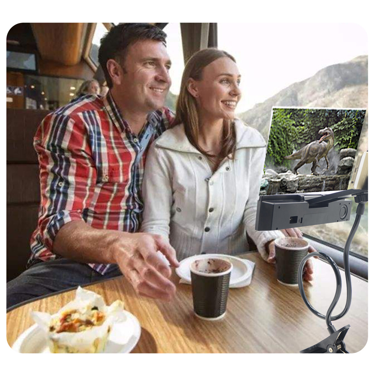 FLOVEME Universal 12 inch Phone Screen Magnifier With Bluetooth Speaker