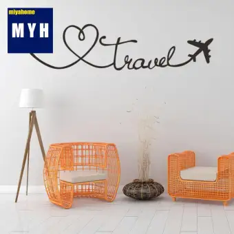 Miyahome Wall Stickers Travel Themed Quote Words Wall Decal Sticker Diy Self Adhesive Removable Pvc Home Decor Sticker