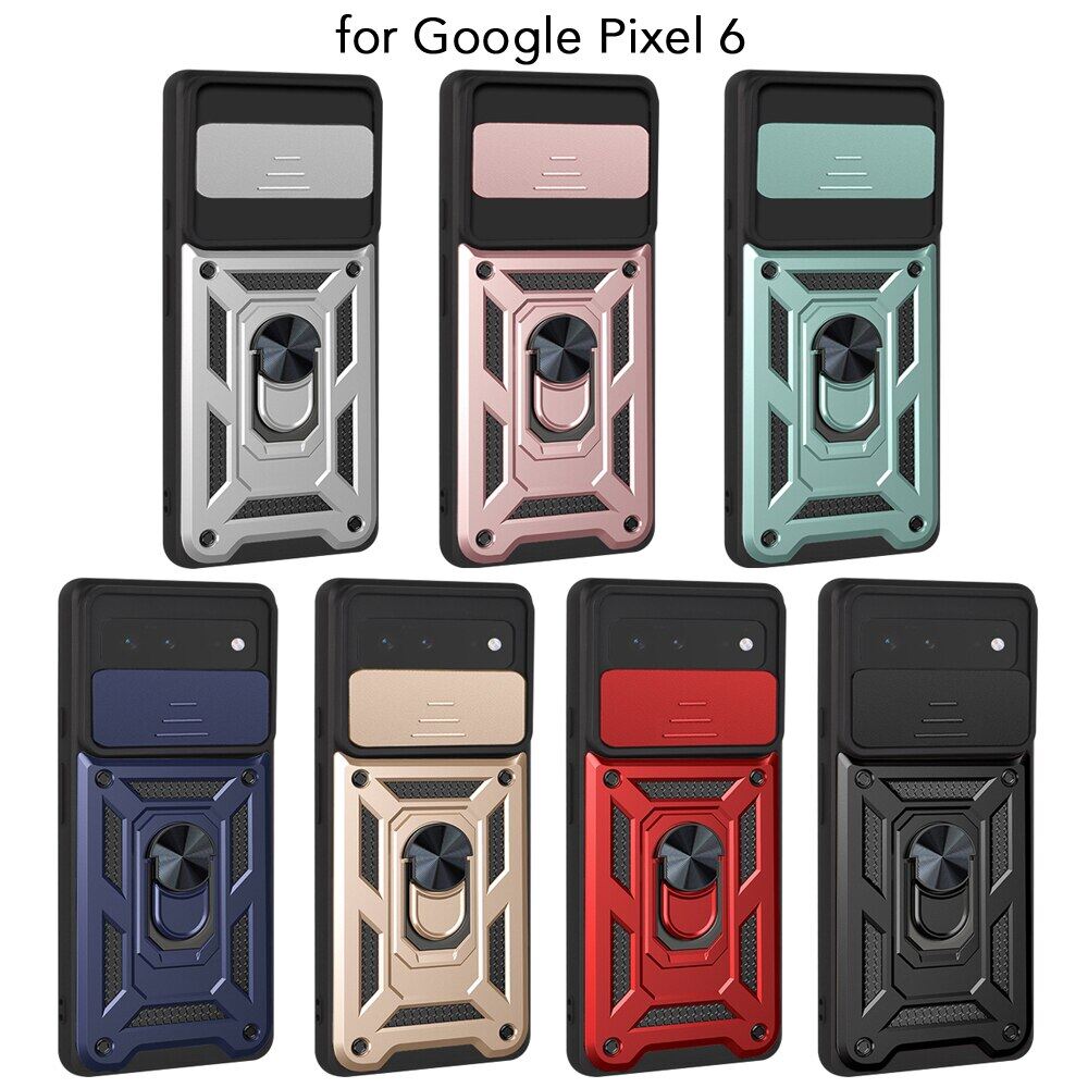KEYSION Ốp Chống Sốc Cho Google Pixel 6 6 Pro Ốp Lưng Điện Thoại Có Vòng Móc Bảo Vệ Máy Ảnh Kéo Đẩy Cho Google Pixel 6 Pro
