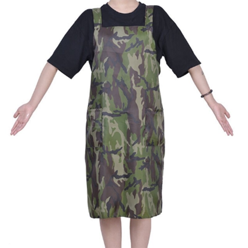 Waterproof Camouflage Apron for Hairdresser Gown Working Uniform Cafe Apron Anti Dust Hair Pinafore Outdoor Cloth