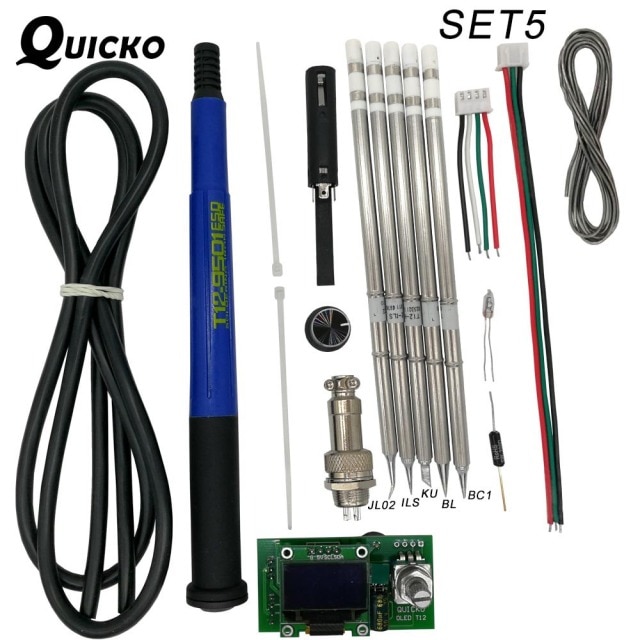 Quicko temperature adjust t12 stc oled controller digital solde iron station welding display panel apply to hakko t12 tips