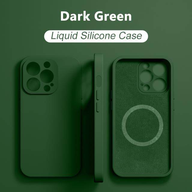 Original liquid silicone case for iphone 14 12 11 13 pro max mini xs xr x 8 plus se magsafe wireless charging magnetic cases