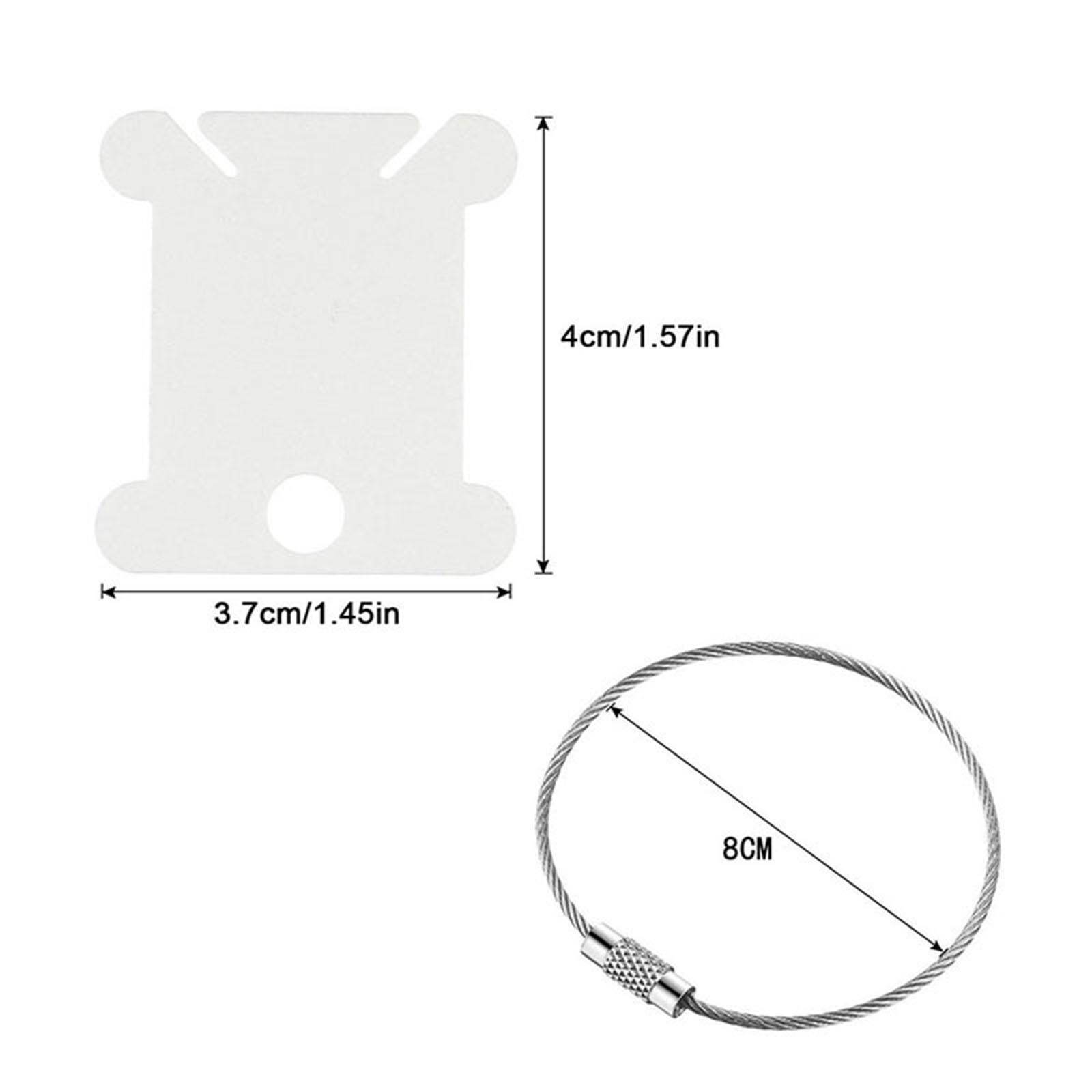 Blesiya 120x Plastic Floss Bobbins with Bobbin Winder Thread Cards for Cross Stitch