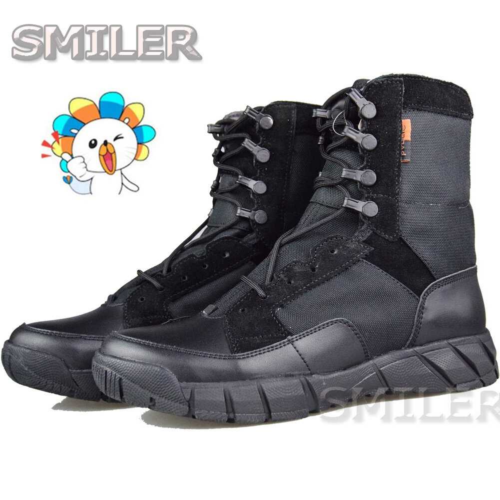 black lightweight work boots