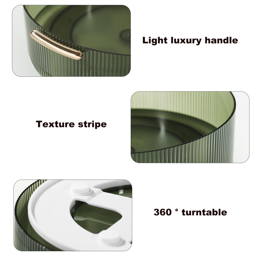 Khay Đựng Đồ Xoay 360 Độ Bằng Nhựa Hộp Đựng Mỹ Phẩm Giỏ Đựng Đồ Trang Điểm Giỏ Sắp Xếp Nhà Bếp Khay Phục Vụ