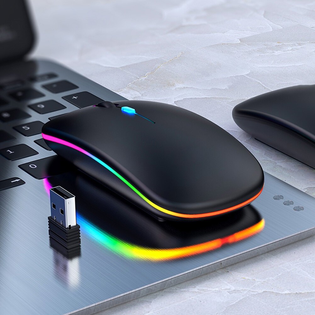 Chuột Công Thái Học Có Thể Sạc Lại Với Đèn Nền Led Chuột Không Dây Chuột Máy Tính Im Lặng Cho Máy Tính Xách Tay