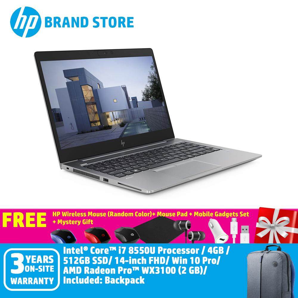 HP ZBook 14u G5 Mobile Workstation 5FW80PA /i7-8550U/8GB/ 512GB NVMe SSD/ AMD Pro WX3100 2GB/ 14Inch FHD IPS Screen/Win 10 Pro+Free HP Wireless Mouse + Mouse Pad + Mystery Gift + Mobile Gadgets Set (Random Color) (Worth RM100) Malaysia