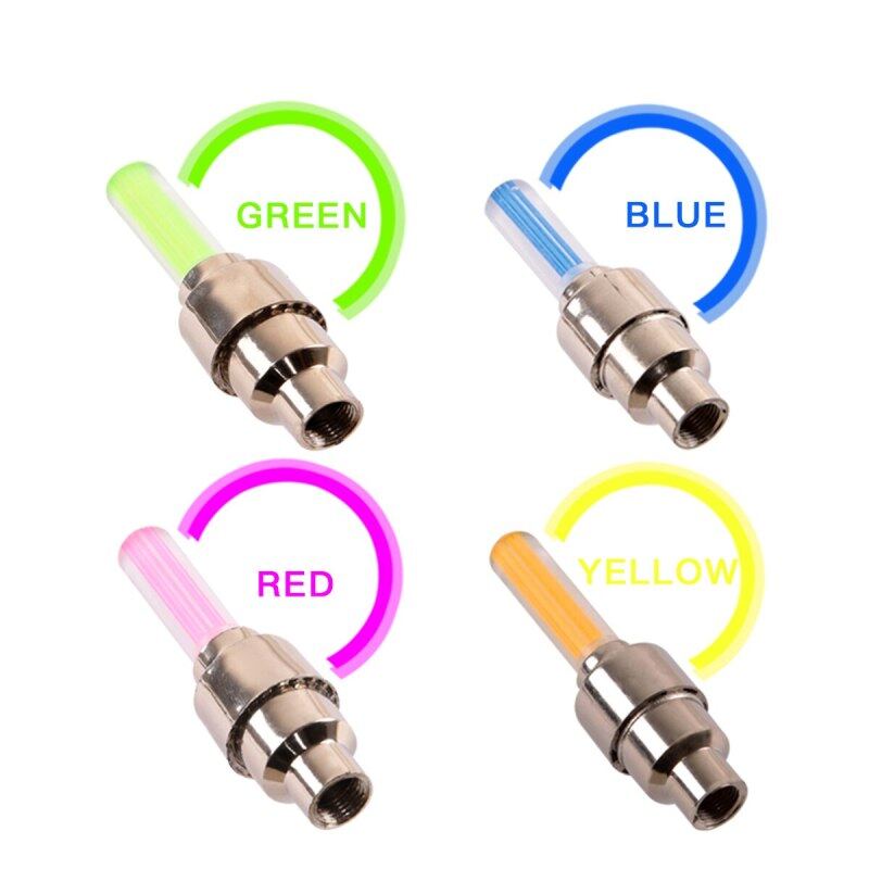 1Pcs LED Đèn Led Xe Đạp Bánh Lốp Xe Nắp Chụp Van Xe Đạp Van Đuôi Đèn Bánh Xe Ánh Sáng Cảnh Báo Đèn Xe Đạp phụ Kiện