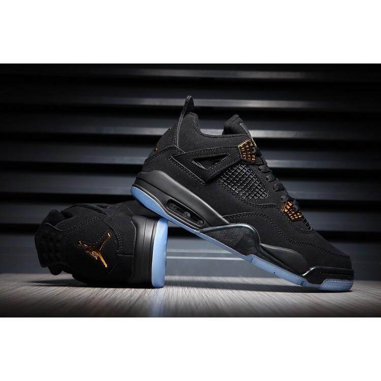 Nike_Air_Jordan 4 Custom Hitam Gold Menyala Dalam Gelap Asli