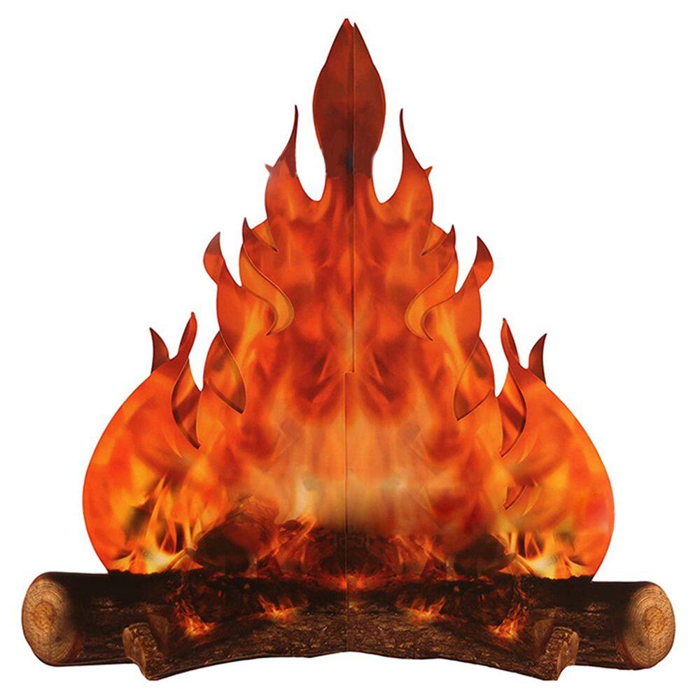 🔥🔥 Hot Fake Flame Paper Christmas For Camping Theme Party Campfire Centerpiece Artificial Fire Flame Fire Party Decoration 3D Decorative Cardboard