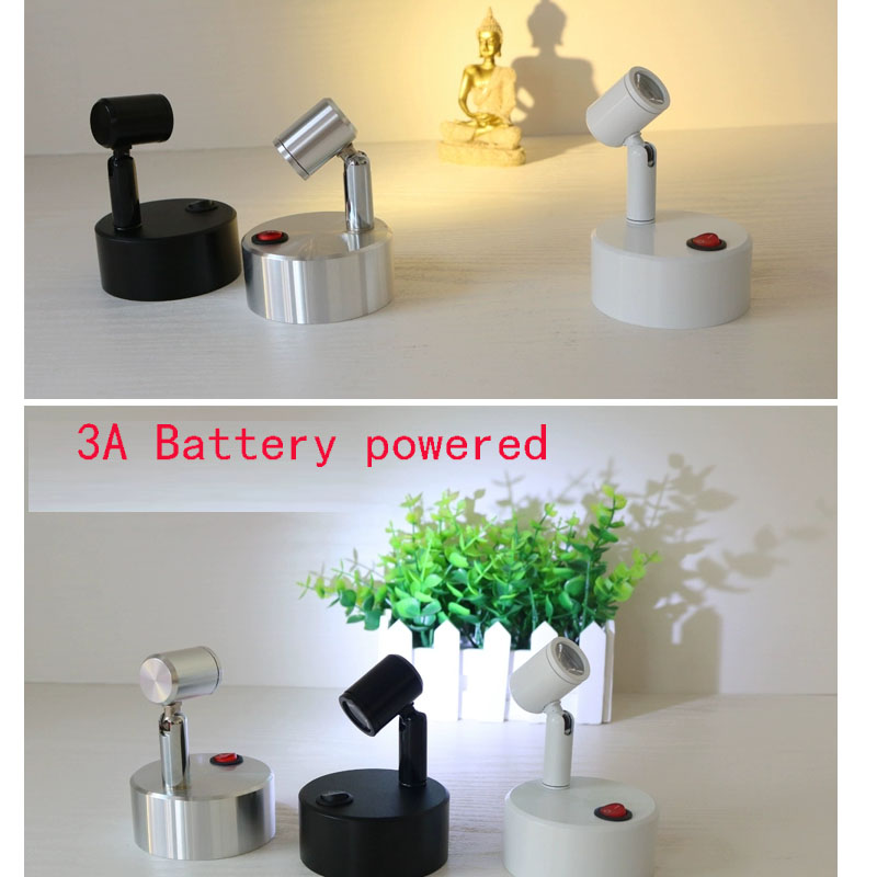 AAA Battery LED Light Wireless Picture Spotlight Battery-Powered Lamp Button Cabinet Bar Bookshelf Wedding showcase wardrobe Movable Adjustable