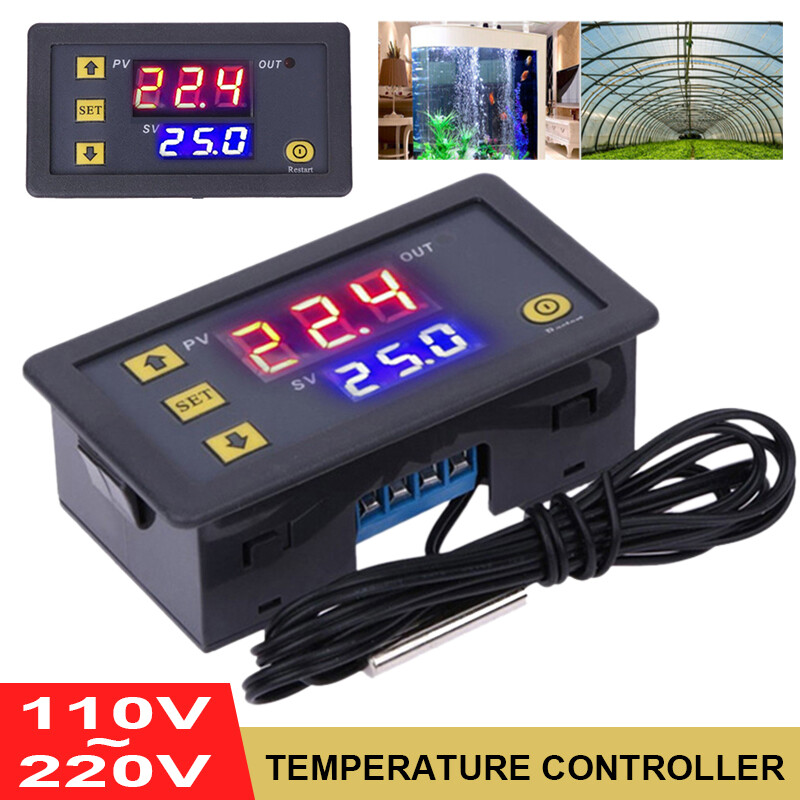 Bộ Điều Khiển Nhiệt Độ Kỹ Thuật Số W3230 DC 12V 24V AC 110V-220V 20A Màn Hình LED Với Thiết Bị Điều Khiển Làm Nóng/Làm Mát