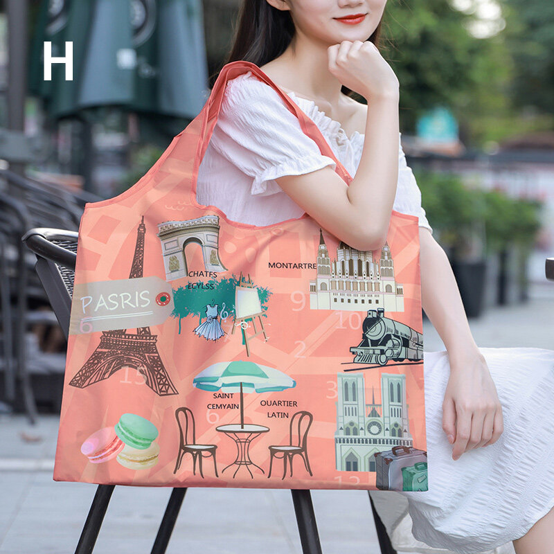 Lof Large Capacity New Foldable Shopping Bag Storage Bag Pouch Handbag Fashion Hot Reusable Portable Grocery Tote Bag