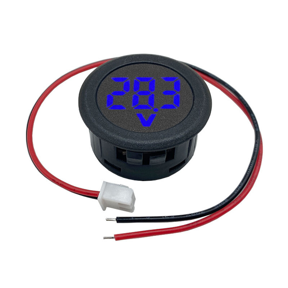 Diymore LED Digital Display Circular Two-wire Voltmeter DC 4-100V DC Digital Voltmeter Head Display Reverse Connection Protection