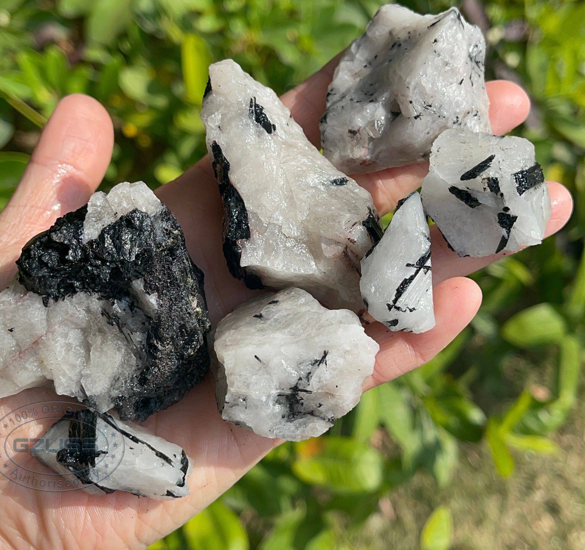 Raw Tourmalinated Quartz Raw Black Tourmaline Stone Quartz Crystal - Black Tourmaline Crystal - Raw Tourmalated Quartz Crystal