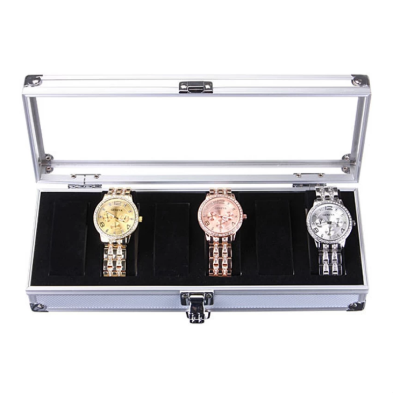 Aluminium Watch Box 6 Grid Insert Slots New Arrivals Jewelry Watches Display Storage Box Case Jewelry Decoration Case Malaysia