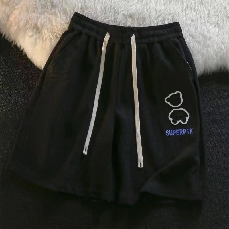 TIDE BEAR Summer ice silk men's shorts fat loose plus size beach pants pants casual big shorts