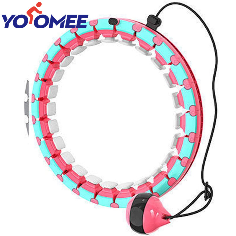 Yoomee Smart Hula Hoop for Adults, 360° Automatic Rotation for Children and Beginners, 24 Sections, Detachable Weighting, No Drop, Fitness Weight Loss Massage