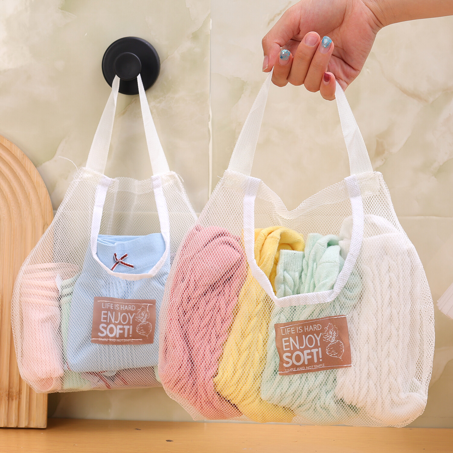 Mesh Hanging Storage Bag Set For Underwear Socks And Accessories_voghion.com