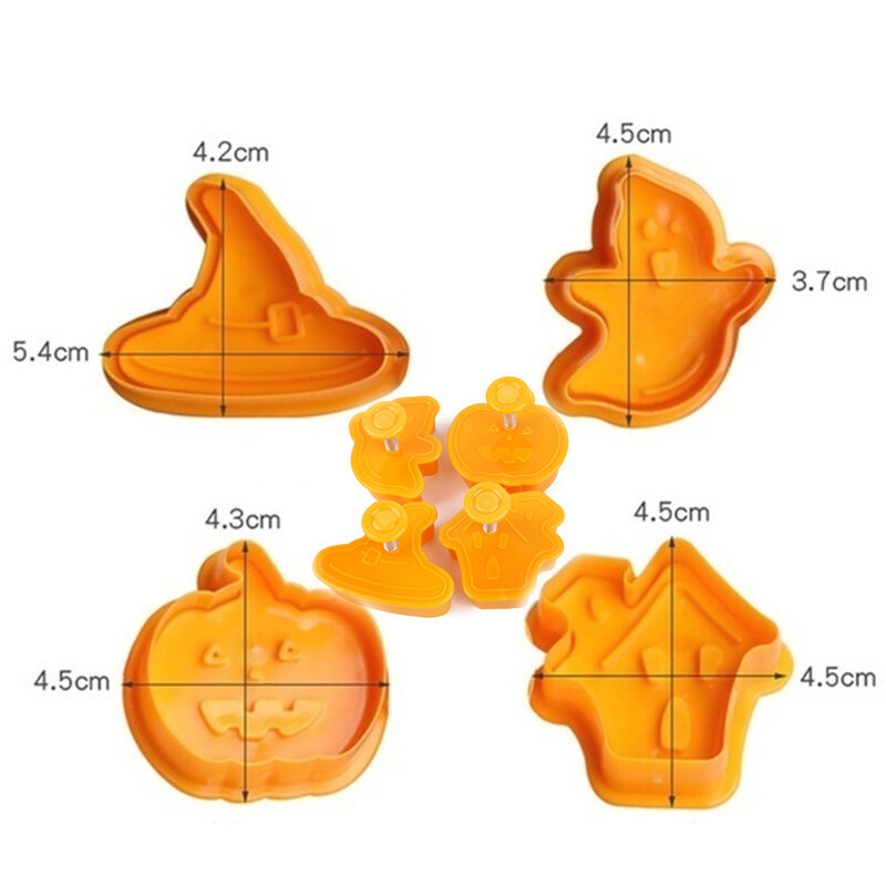 Halloween Biscuit Baking Mold Pumpkin Ghost Bat Silicone Cookies Molds DIY Cake Chocolate Fondant Kitchen Baking Tools