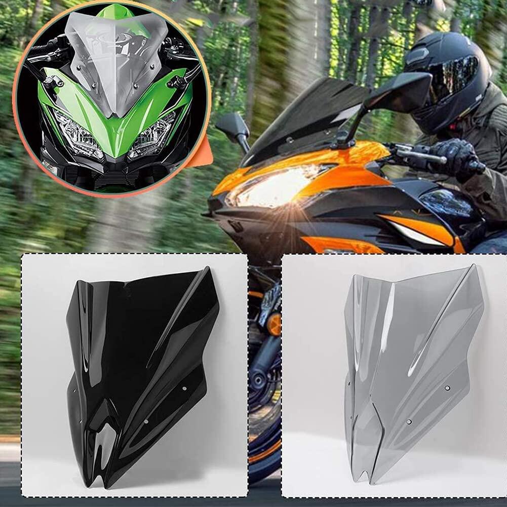 Allotmark Motorcycle Double Bubble Windshield WindScreen Screen Flyscreen Deflector For Kawasaki Ninja 650 EX650 ER6F EX 650 ER-6F 2017 2018 2019