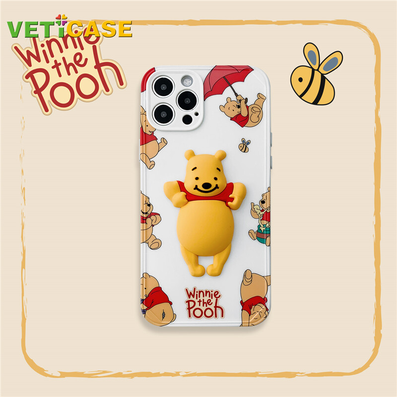 Cute Funny Fat Honey Bear 3D Phone Case for Apple iPhone 13 11 12 Pro X ...