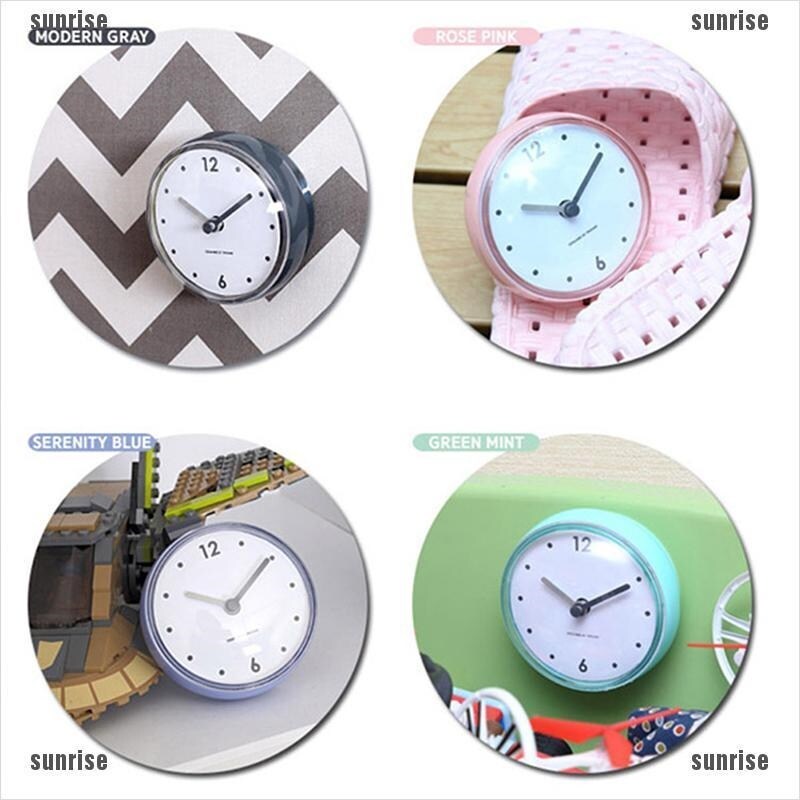 【HOT】 sunrise Waterproof Kitchen Clock Suction Cup Silent Battery Decor Shower Timer