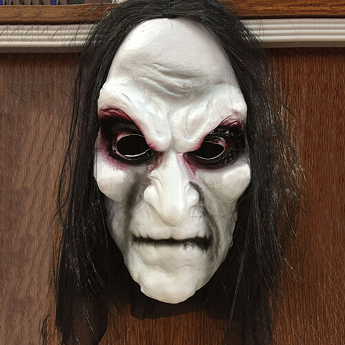 microgood Scary Black Long Hair Blooding Ghost Mask Cosplay Halloween Costumes Party Prop